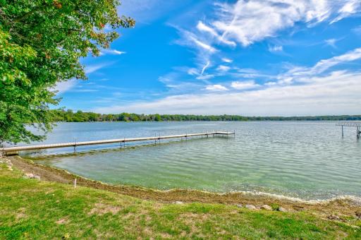 Spacious lakeside dock on 100ft of lakeshore offers ample room for boats, making it easy to enjoy all the lake has to offer!