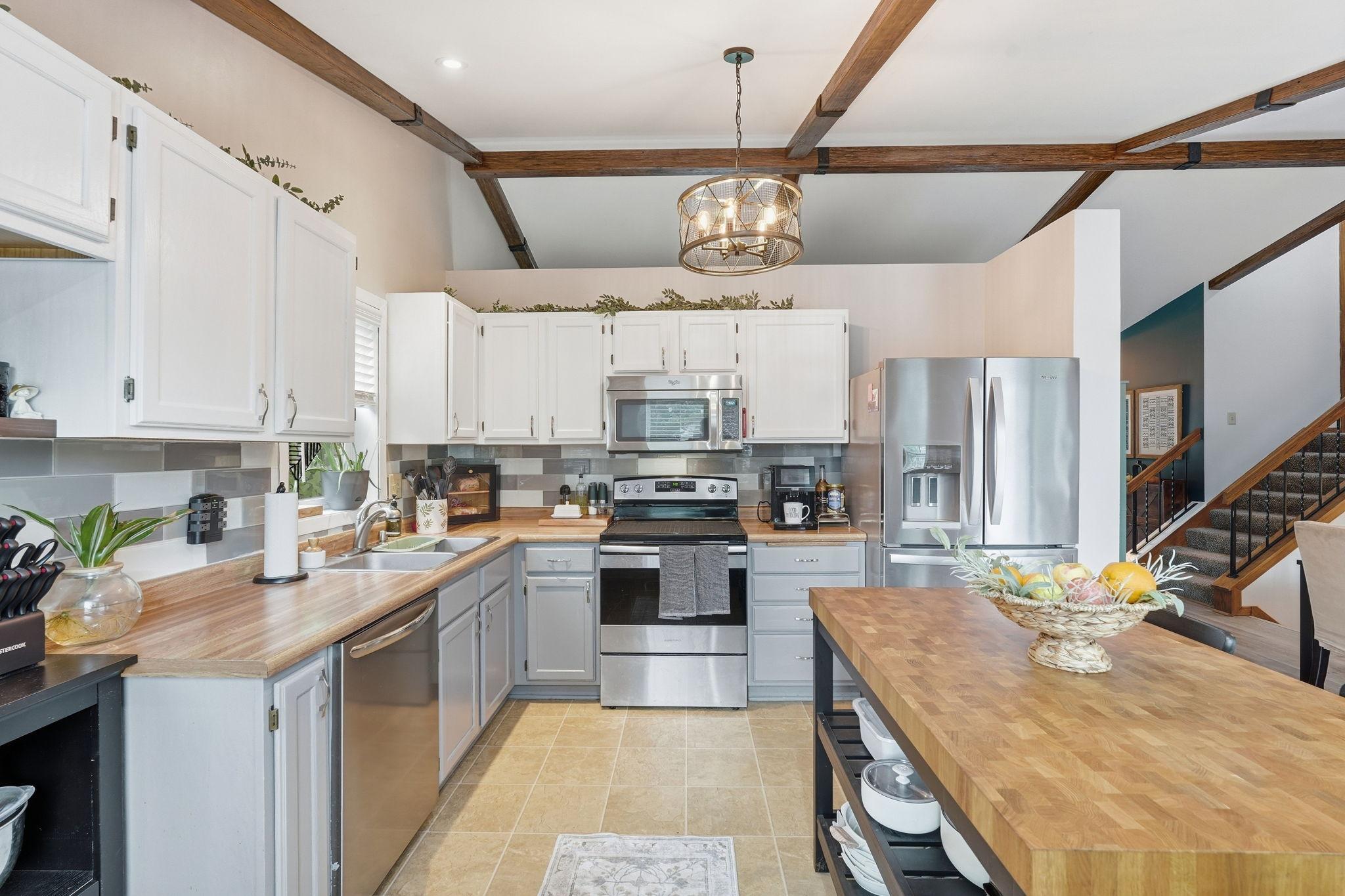 Abundant cupboard and counter spaces.