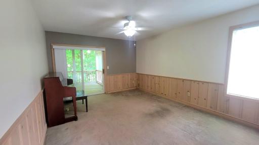 Office are with sliding doors to patio