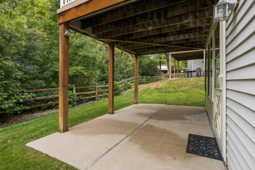 Walkout floor plan to a patio area