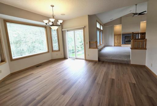 Here's a view from the dining room into the great room.