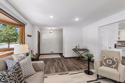 Large front entrance with double coat closet.