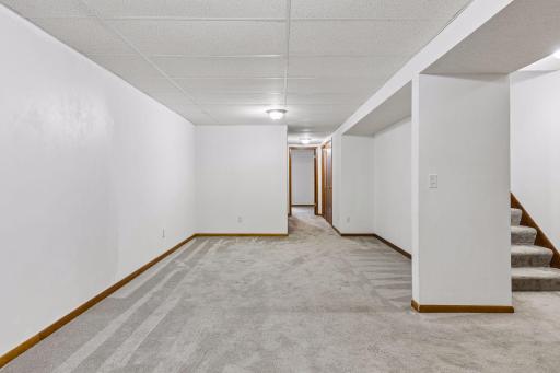 basement family room has a lot of space!