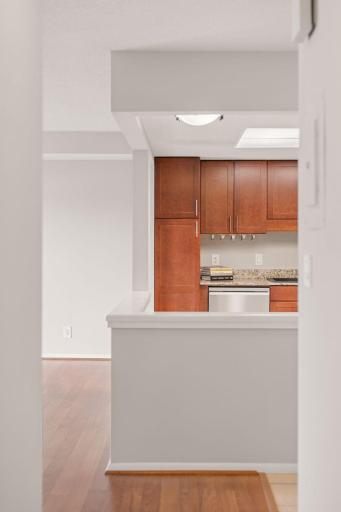 Thoughtful pass-through design creates an open connection between the kitchen and living areas.