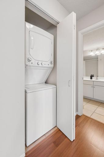 Convenient in-unit laundry located near bathroom