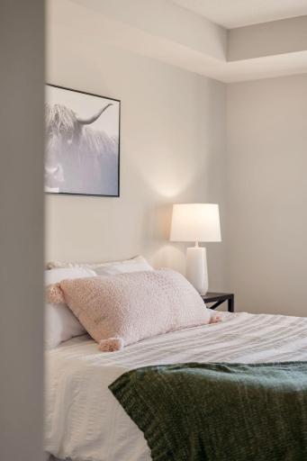 A welcoming first glimpse into the peaceful and beautifully presented bedroom retreat.