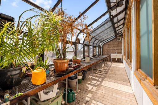 Greenhouse space for residents who enjoy plants and gardening.