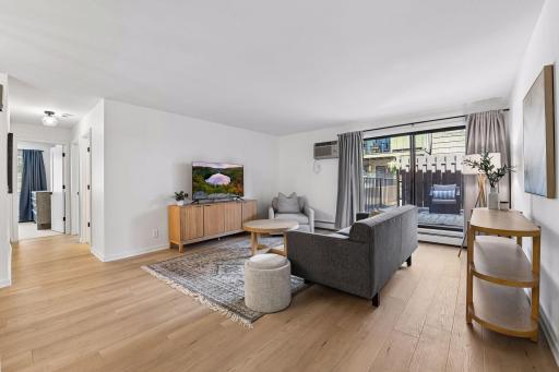 This second-floor unit is uniquely permitted to have luxury vinyl flooring because it is not located directly above another unit.