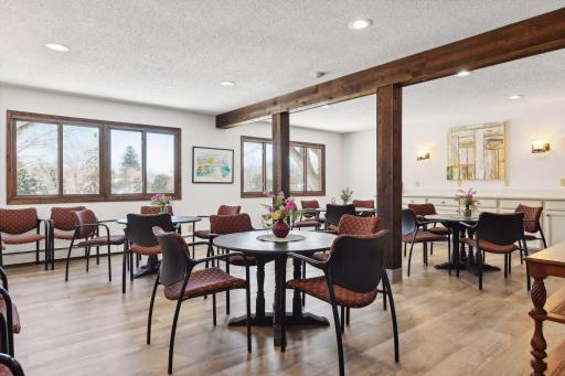 Community party room offers additional space for entertaining and hosting family and friends.