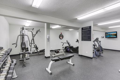 Convenient on-site exercise room makes it easy to stay active without leaving home.