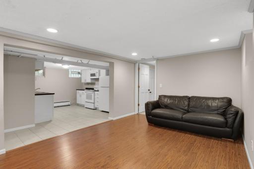 Lower level view of kitchen