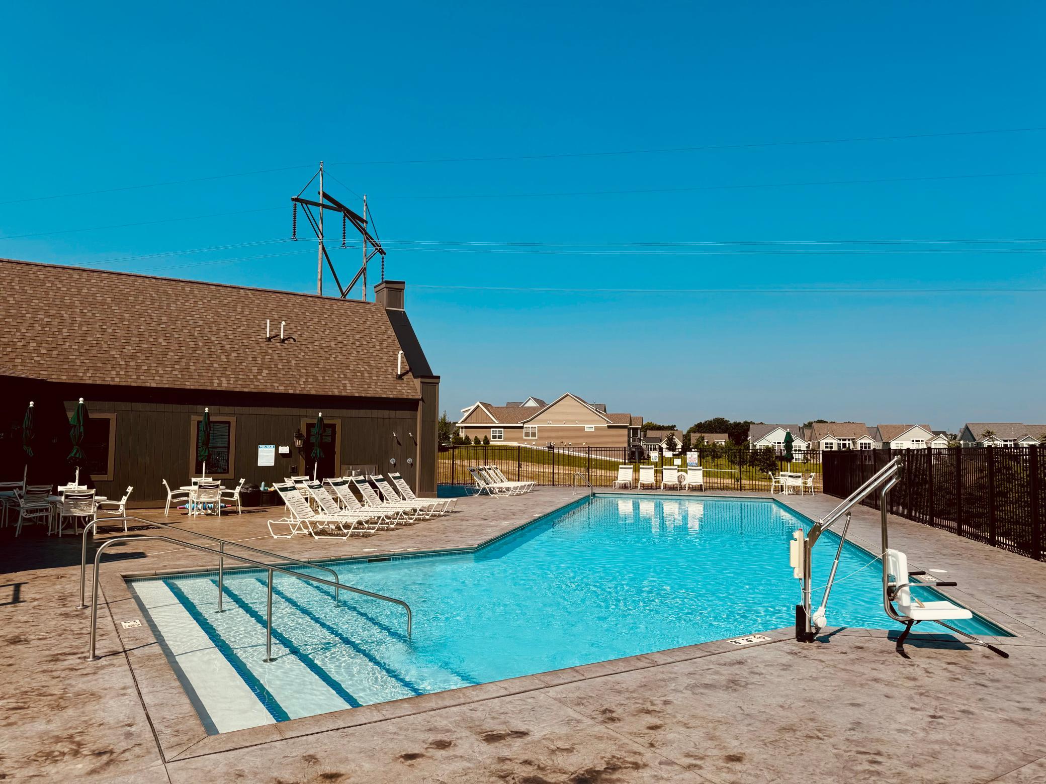Another view of the community pool and clubhouse.