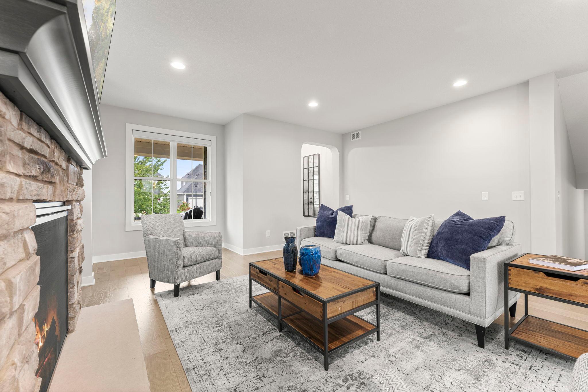 Another view of the living room looking towards the front of the home.