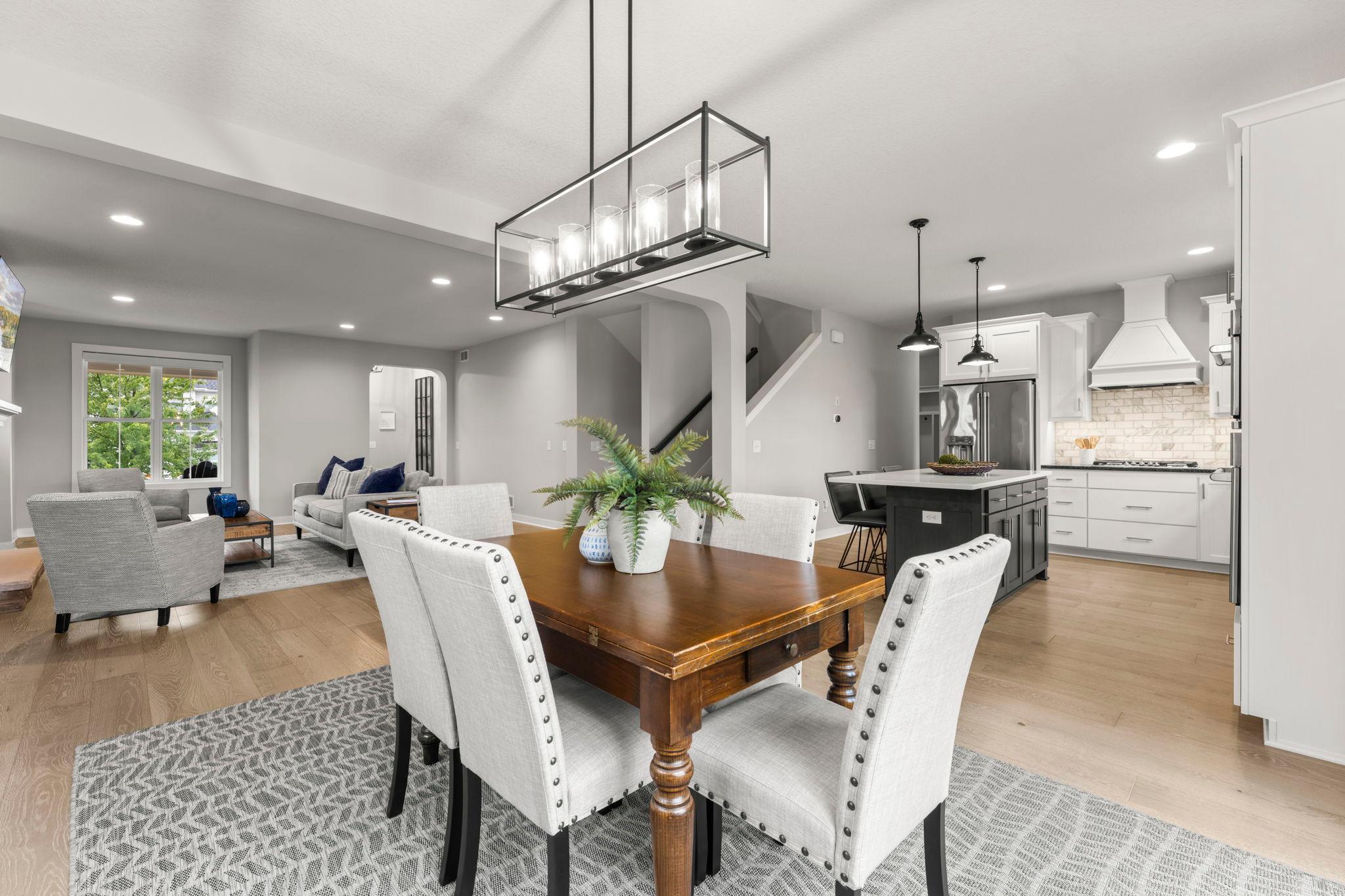 Another great view of the open-concept layout of the living room, dining room and kitchen. An excellent layout for entertaining.