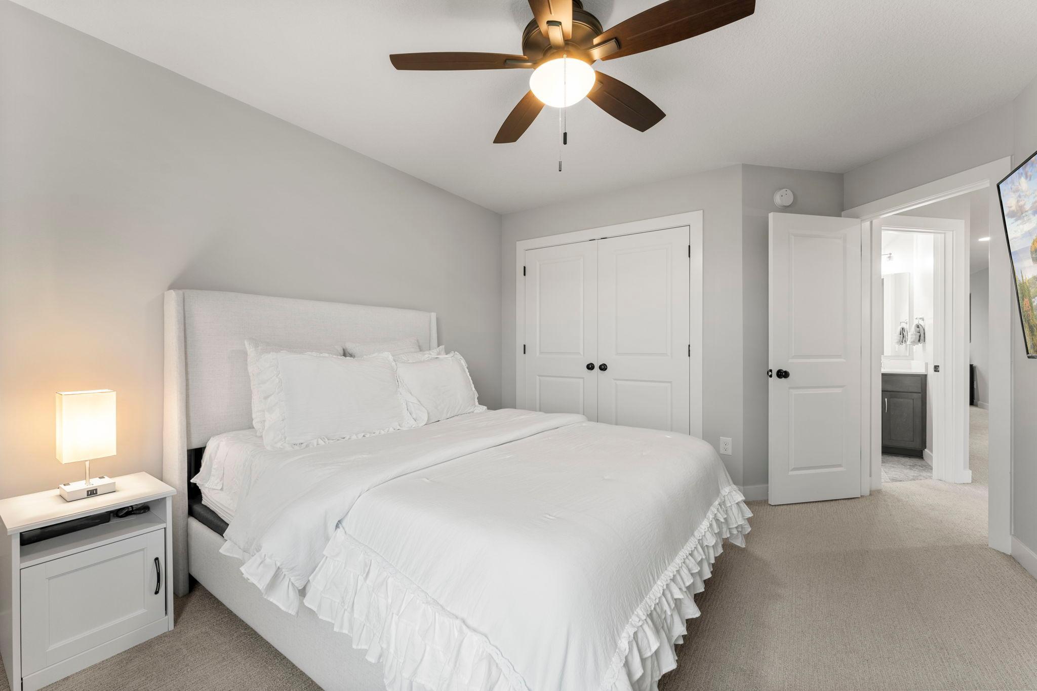 Another view of the fourth bedroom highlighting the closet.