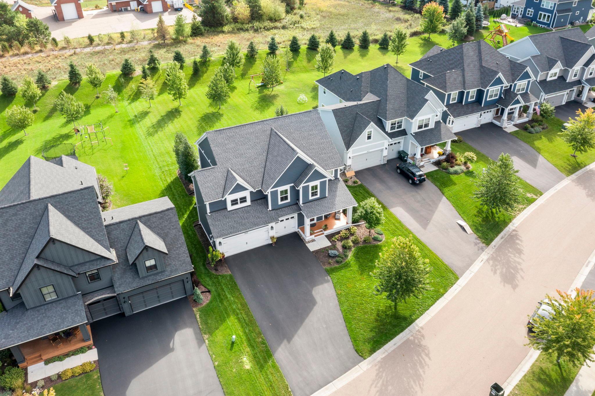 Aerial view of the home.