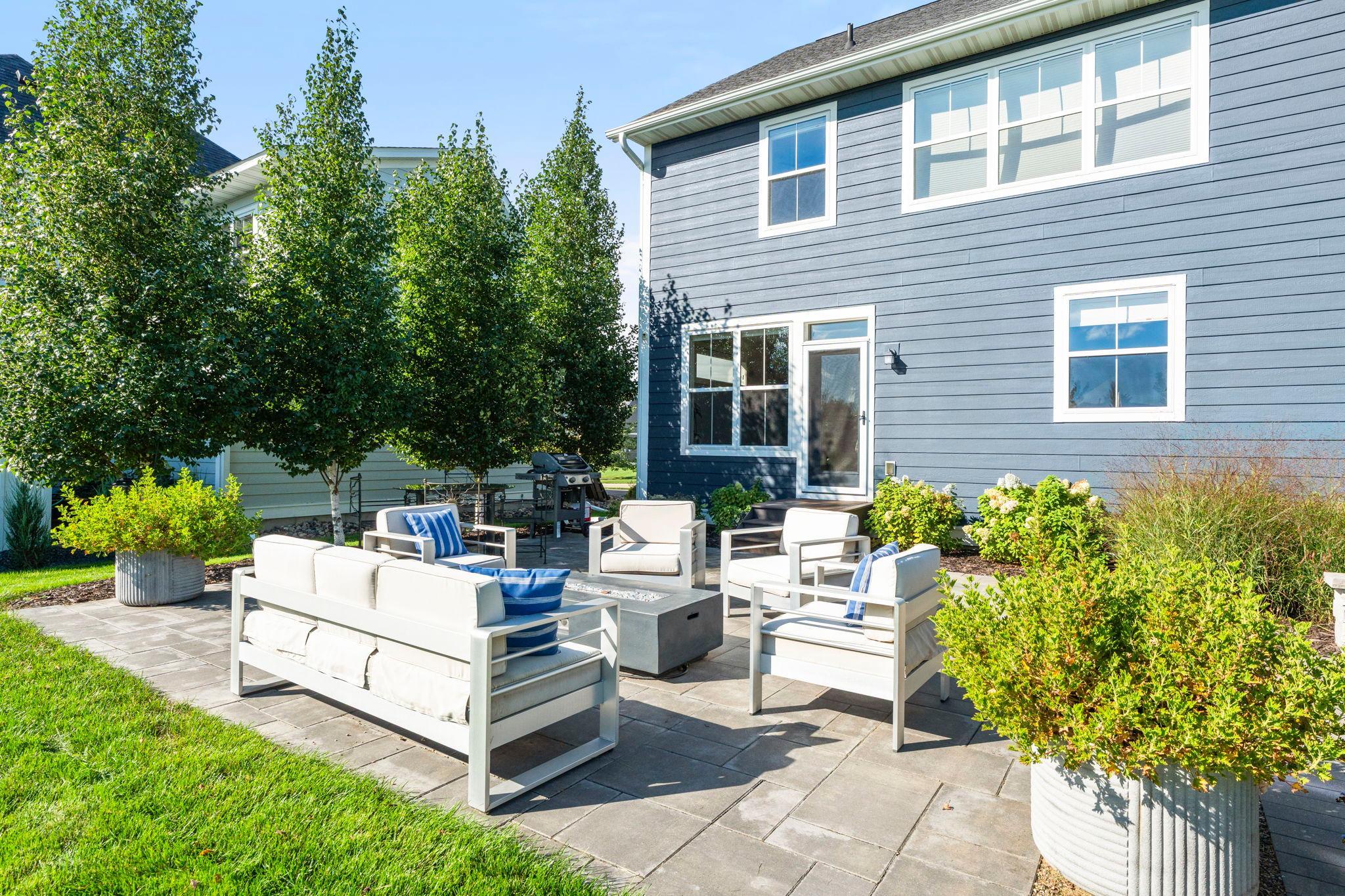 Another view of the backyard patio.
