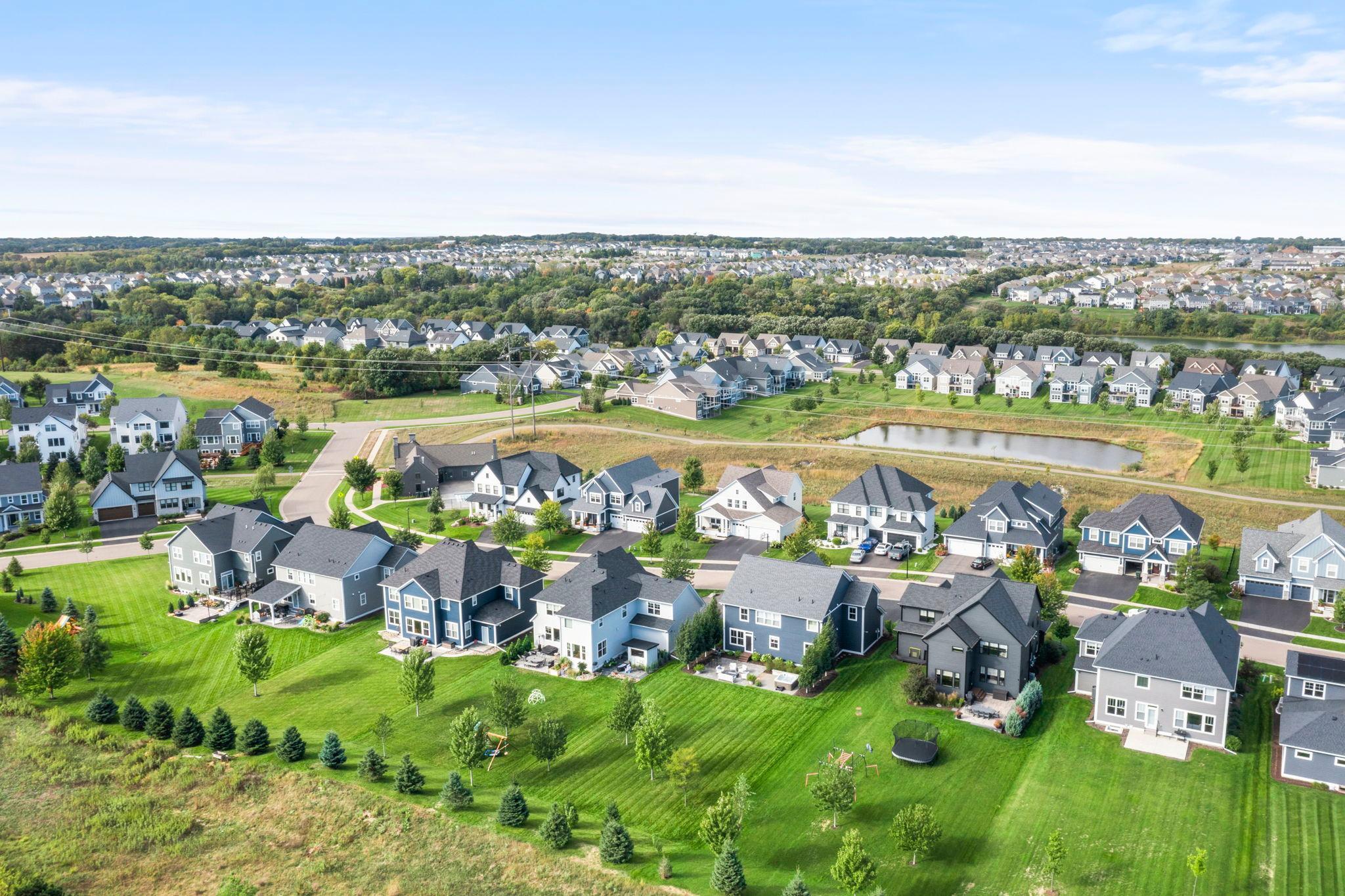 Aerial view of the neighborhood.