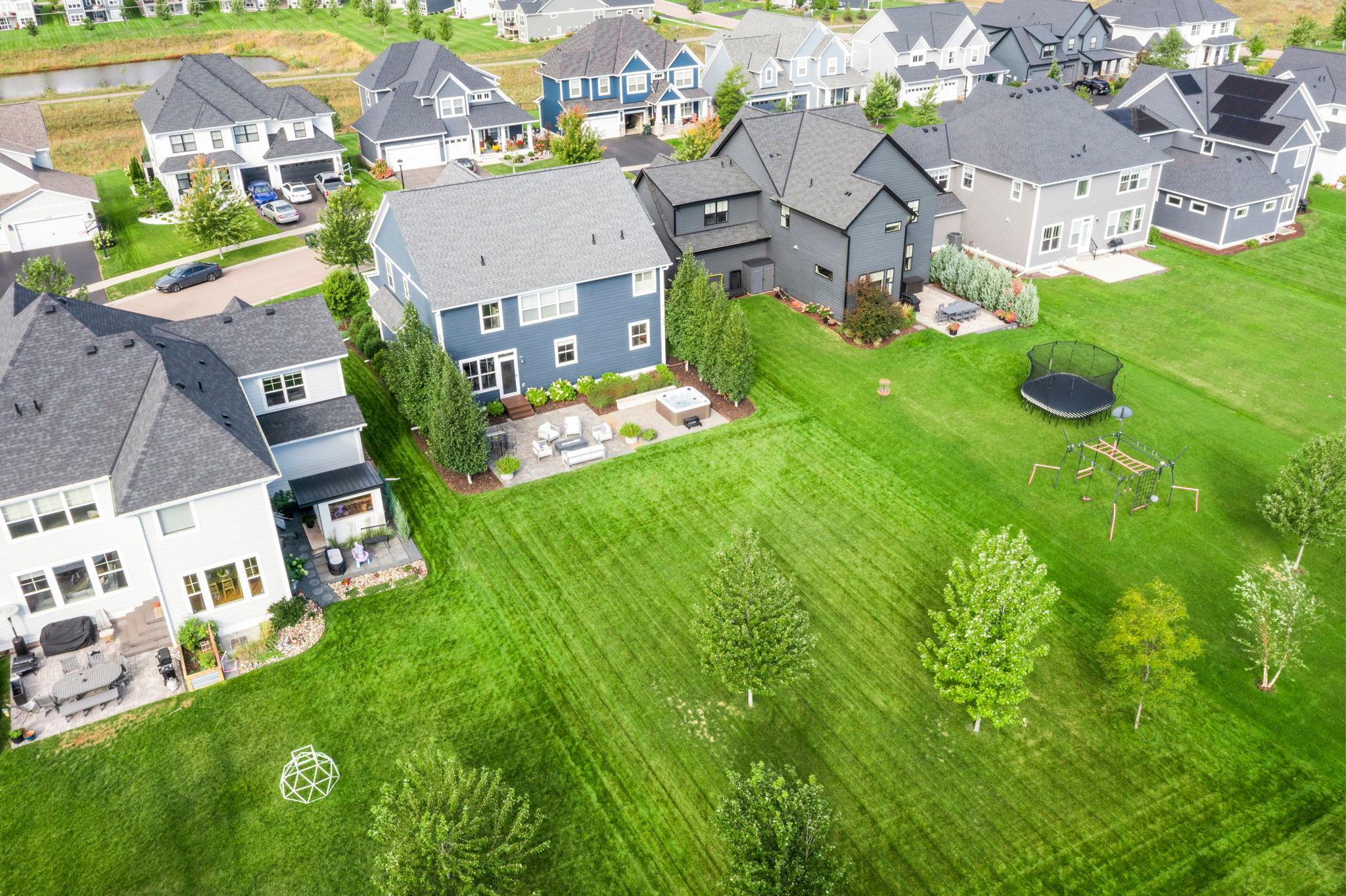 Another aerial view of the home's backyard.