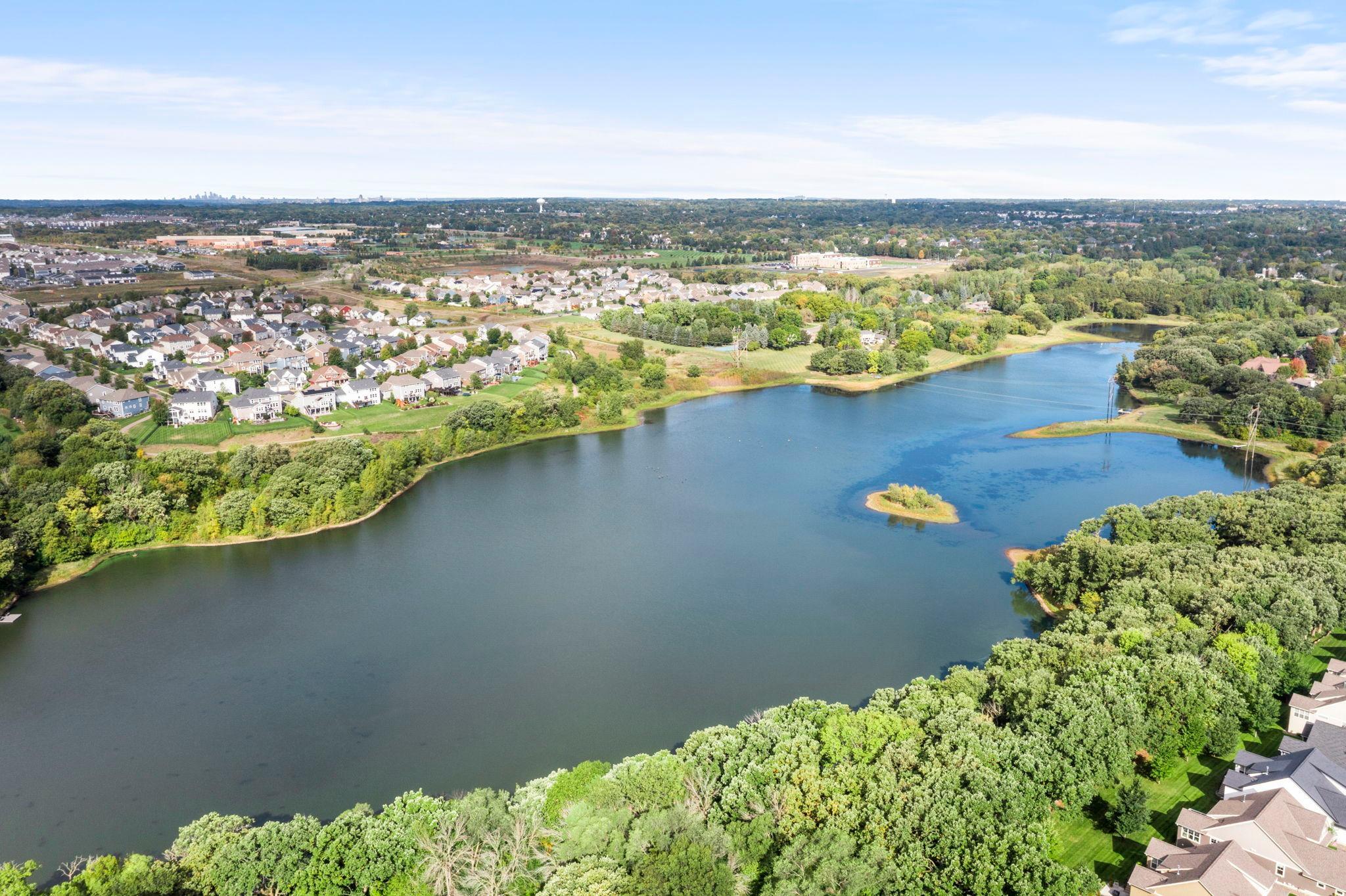 Aerial view of nearby Bailey Lake.