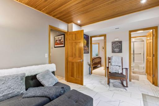 There is also a third bedroom and a 3/4 bathroom conveniently located just off the family room on the lower level.