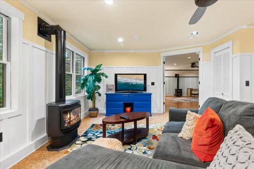 Lower Level family room with fireplace