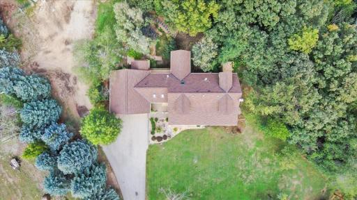 top of house and attached garage