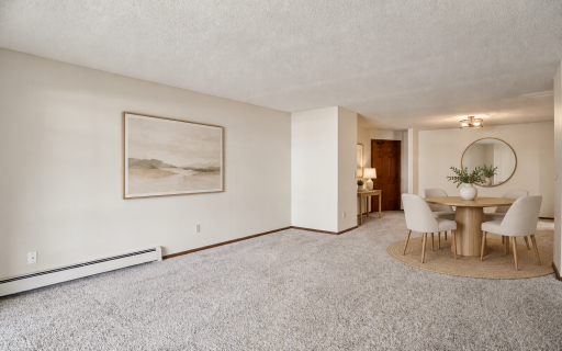 Virtually Staged Living Area with New Carpet