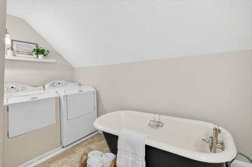 Upper Level 3/4 Bath w/ Claw Foot Tub and Laundy