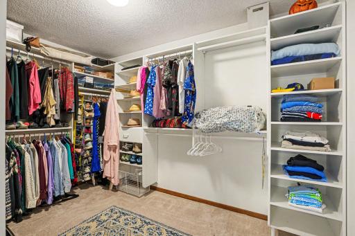 There is shelving on all sides of the closet