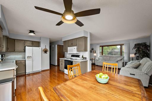 View from Dining Room to Kitchen and Living Room