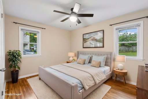 The thoughtful layout gives you two bedrooms on the main level plus a third bedroom added downstairs in 2026, offering flexibility for family, guests, or a space that grows with your needs. Virtually staged.