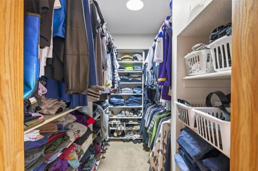 Note all the shelving and hanging rods