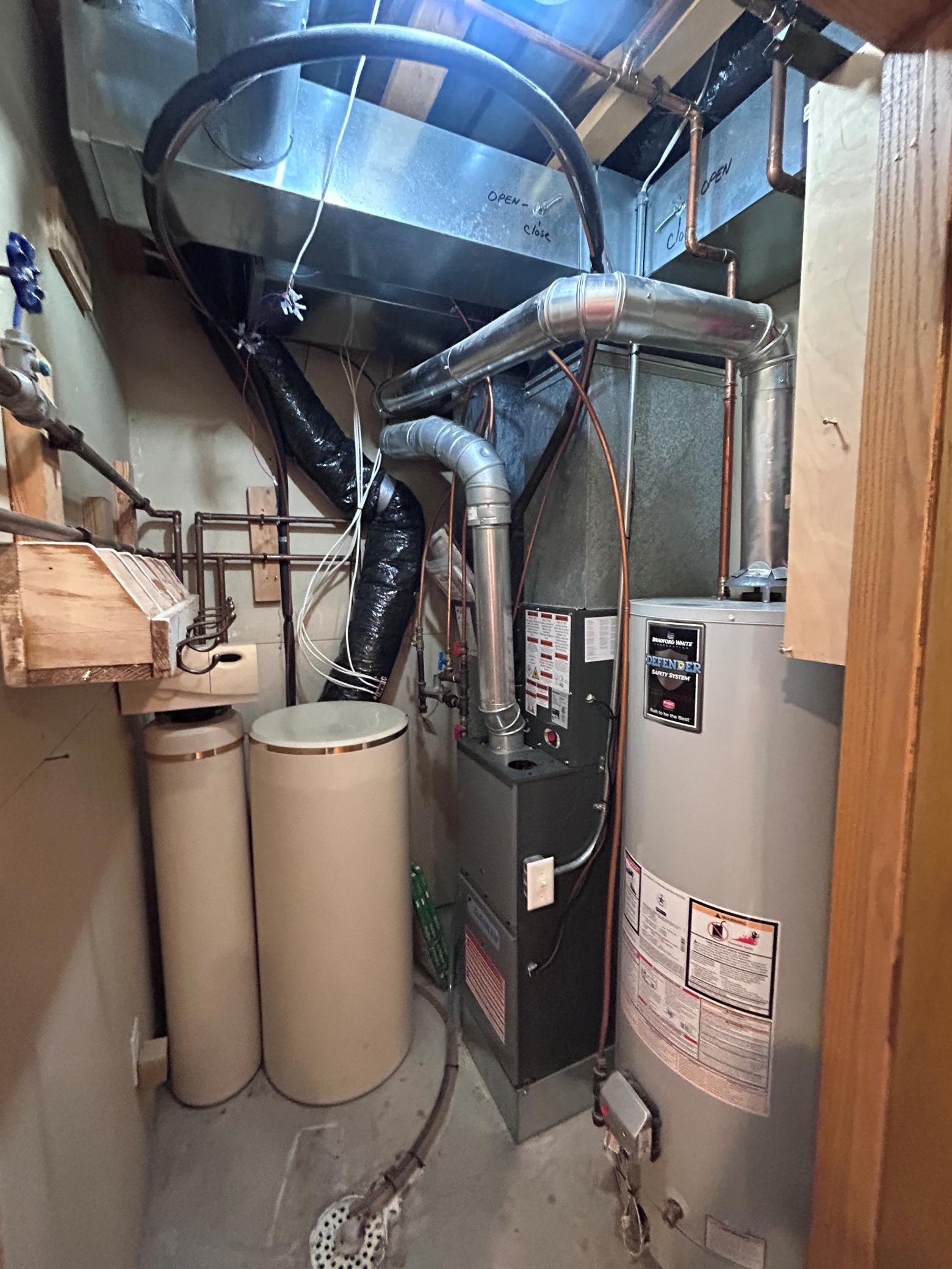 Mechanical room on main level