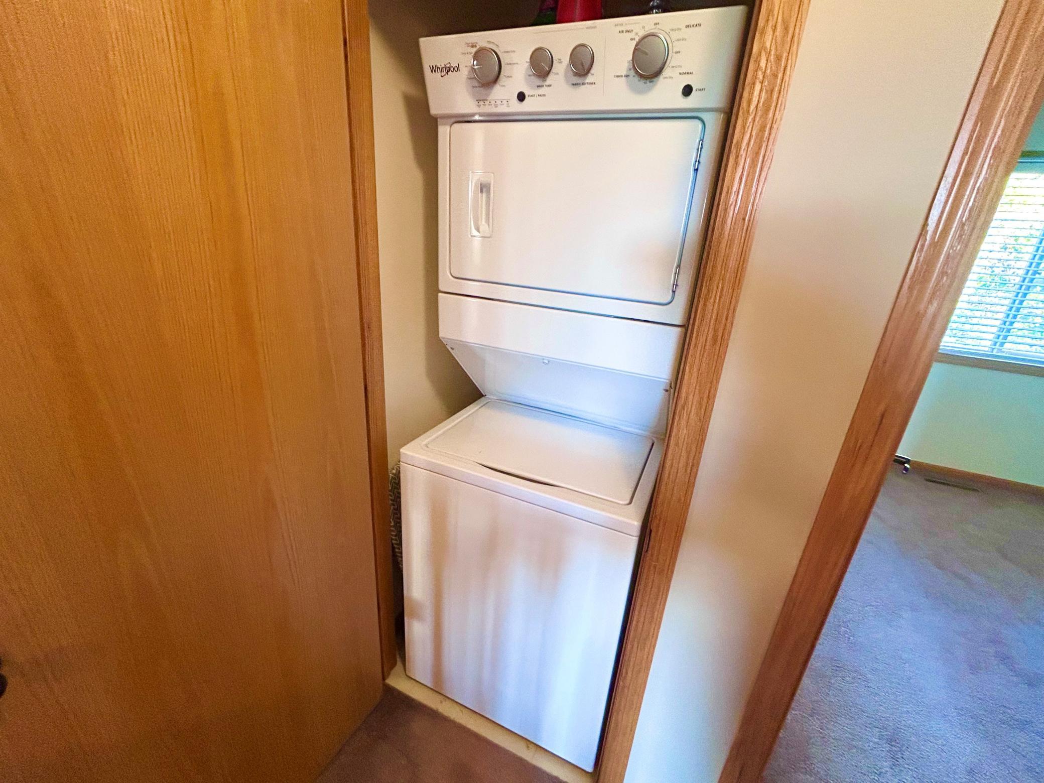Close view of washer and drying
