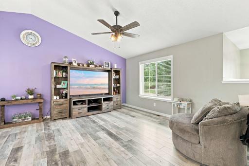 Bright and Welcoming Living Space with Modern Farmhouse Finishes