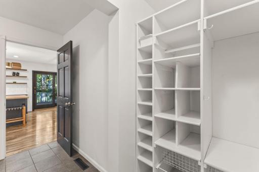 An bonus mudroom zone is located at the door to the garage.