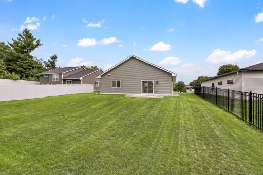Spacious backyard.
