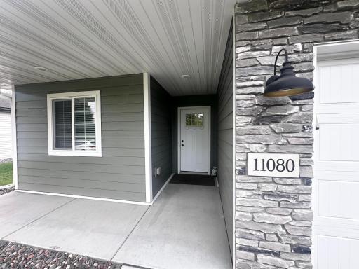 Modern and welcoming front porch.