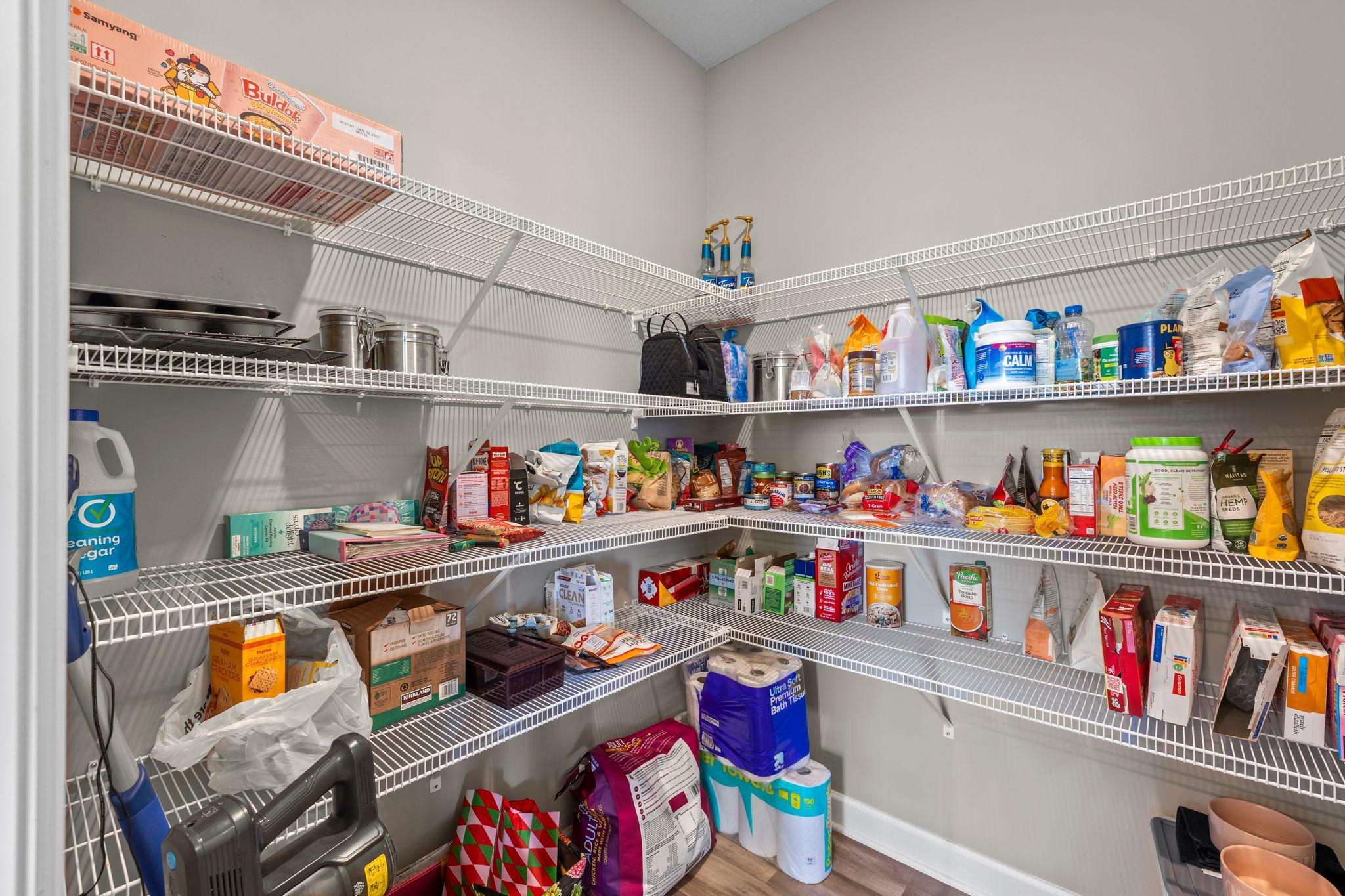 Walk-in pantry in the kitchen