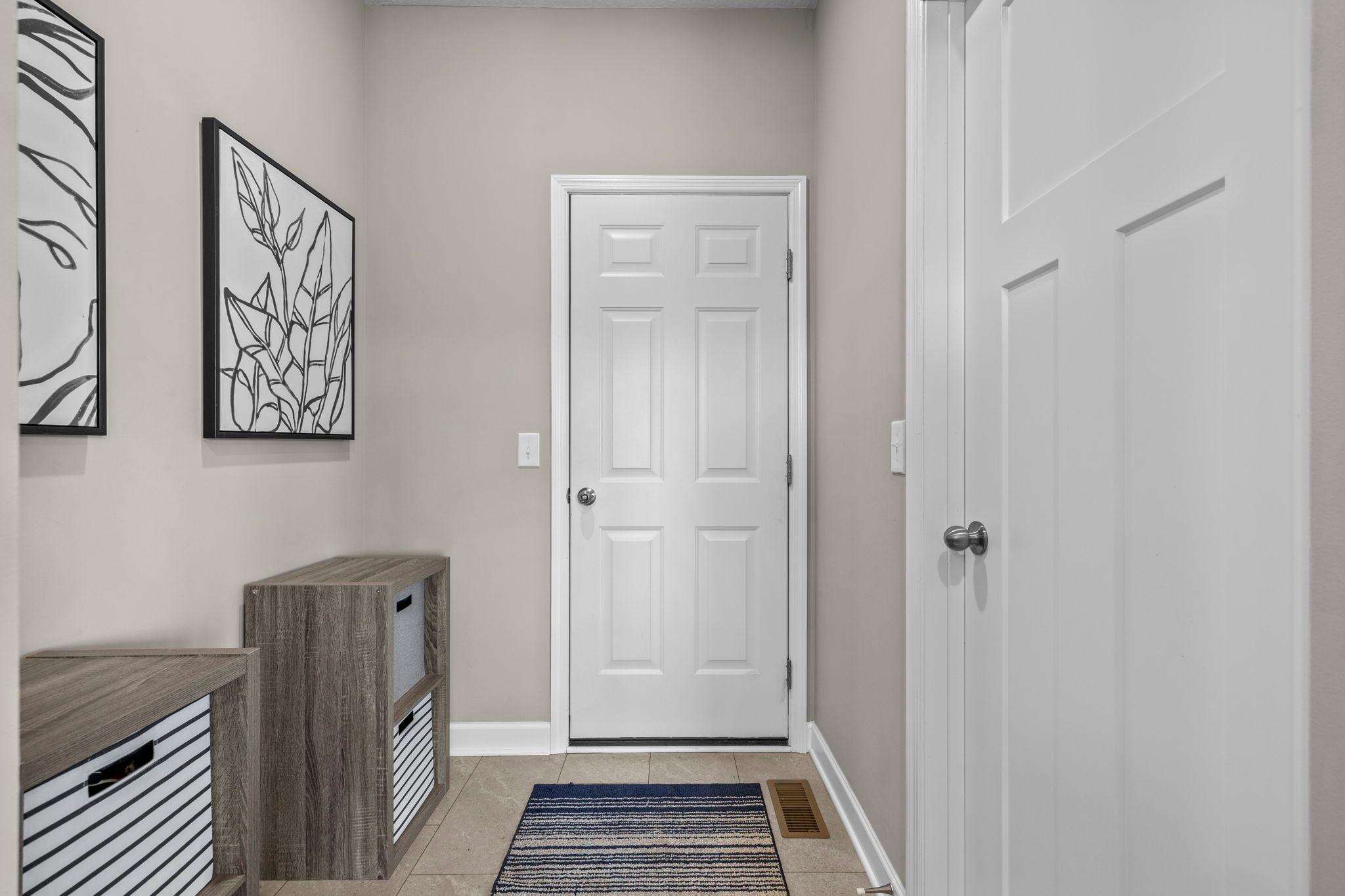 Drop zone off of the garage and large walk-in closet