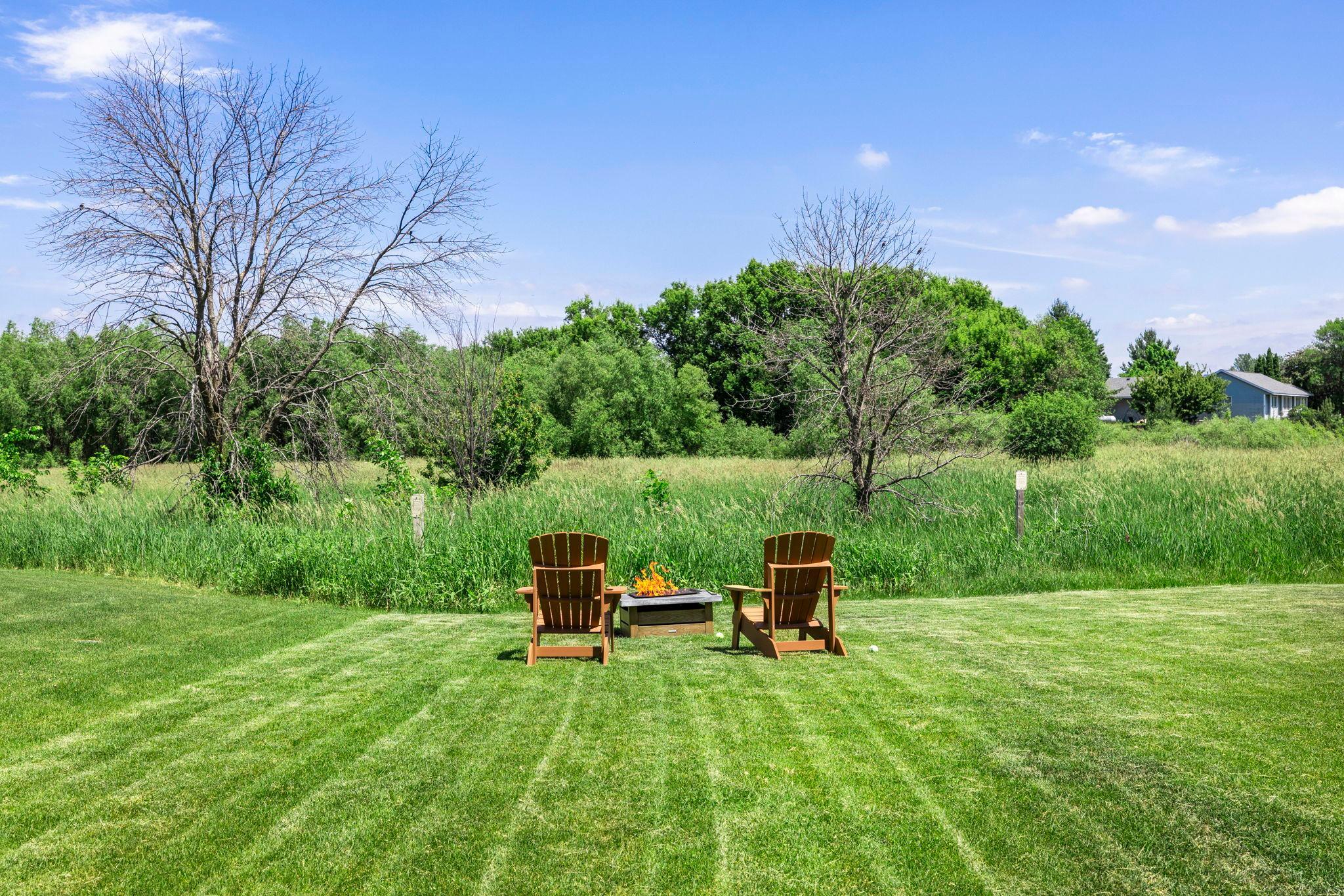 Nice green space and wetland views