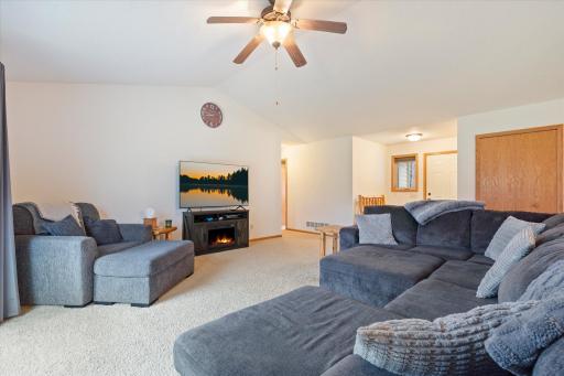 Living Room with sliding glass door to private backyard