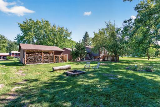 Firepit area adds another great spot to gather with family and friends.