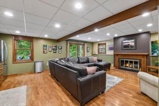 Great ceiling height, wooded views and walk-out to backyard!