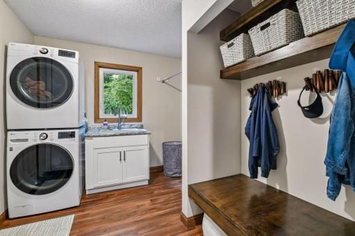 Convenient main level laundry and mud room