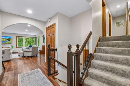 Step up to the upper level bedrooms