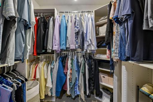Large walk-in closet with organizer
