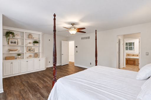 The spacious Primary Bedroom is a quiet retreat