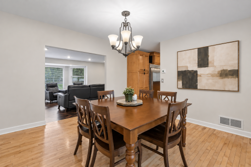 Dining Room conveniently opens to the Living Room and Dining Room